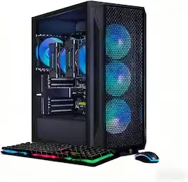 STGAubron - Gaming PC Computer Desktop, Intel Xeon E5 2.5Ghz, Radeon RX580 8G Graphics, 16GB DDR4 RAM, 1TB SSD, WIN11H - Black