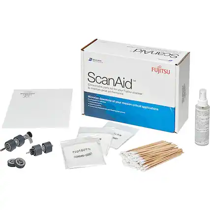 ScanAid EANAD FUJITSU ScanAid Consumable to maintain parts kit Aid for peak Fujitsu performance scanner. Minimize downtime of your mission critical applications. N JUPN 3U BERTY SU PIN FUJITSU CG90000-120001