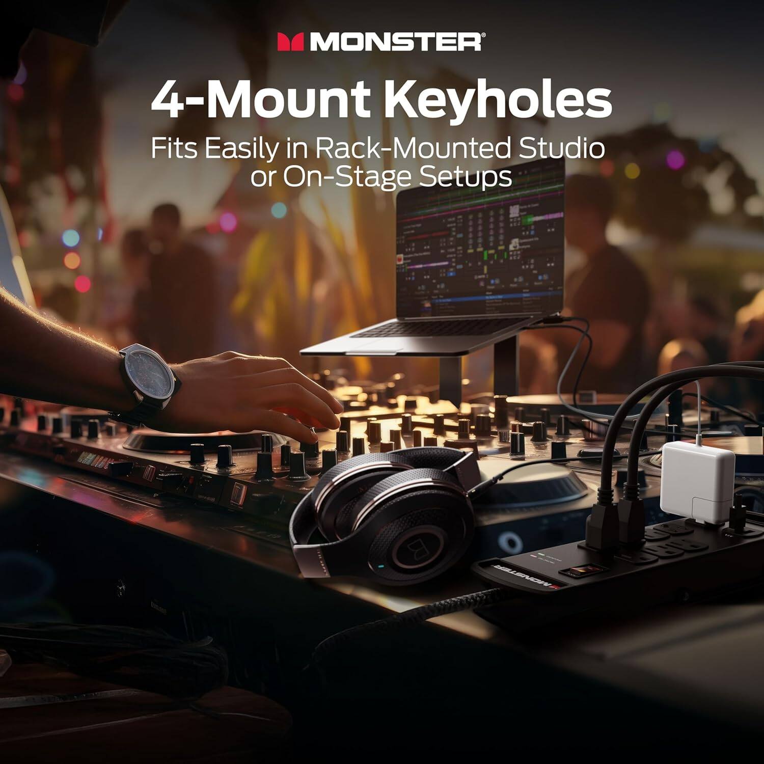 MONSTER  
4-Mount Keyholes  
Fits Easily in Rack-Mounted Studio or On-Stage Setups