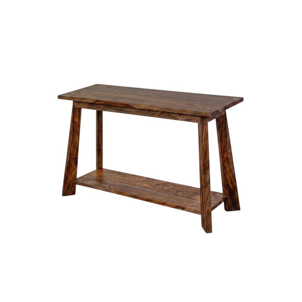 Front. Porter Designs - Kalispell Solid Sheesham Wood Console Table - Brown.