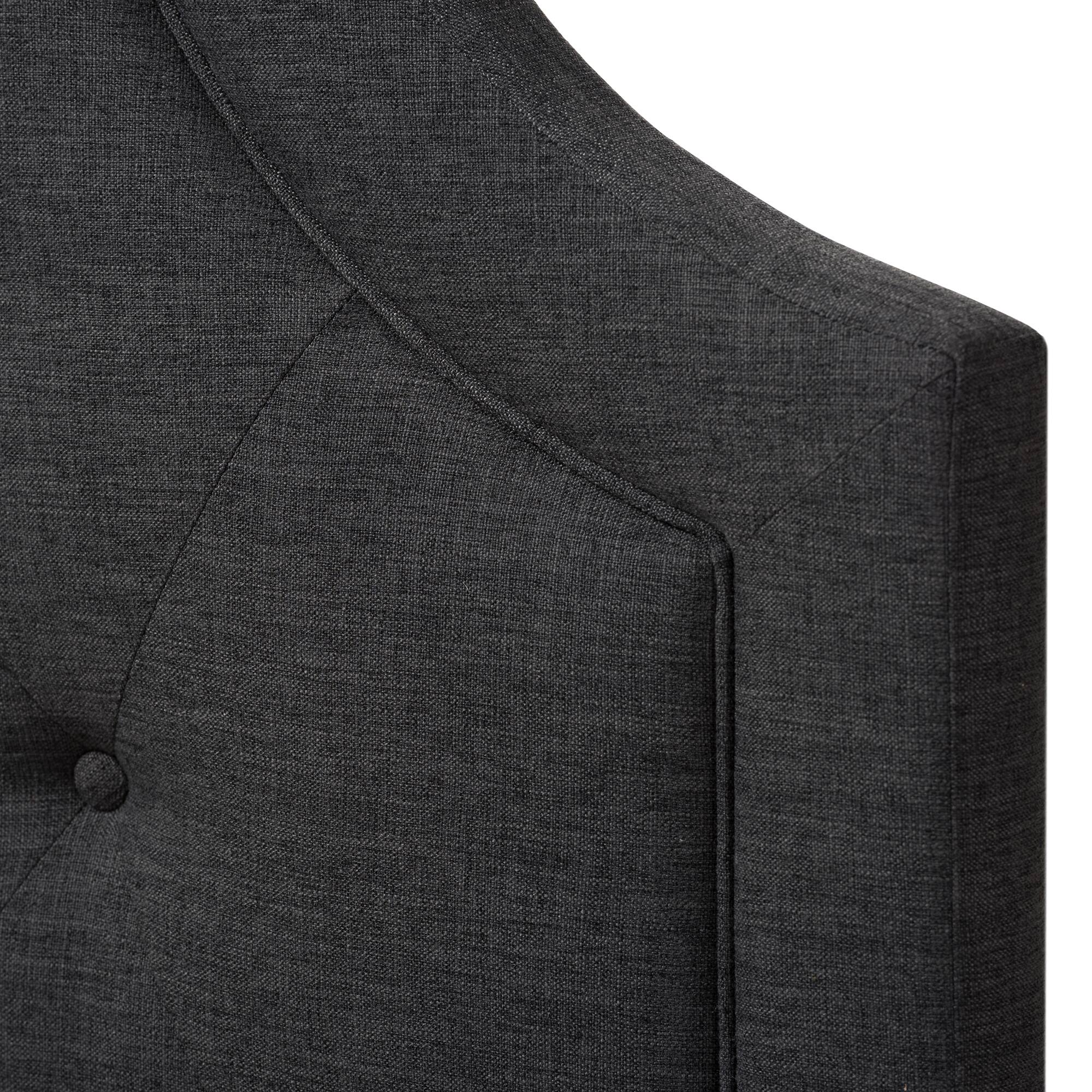 Left. Baxton Studio - Mars Modern and Contemporary Fabric Twin Size Headboard - Dark Grey.