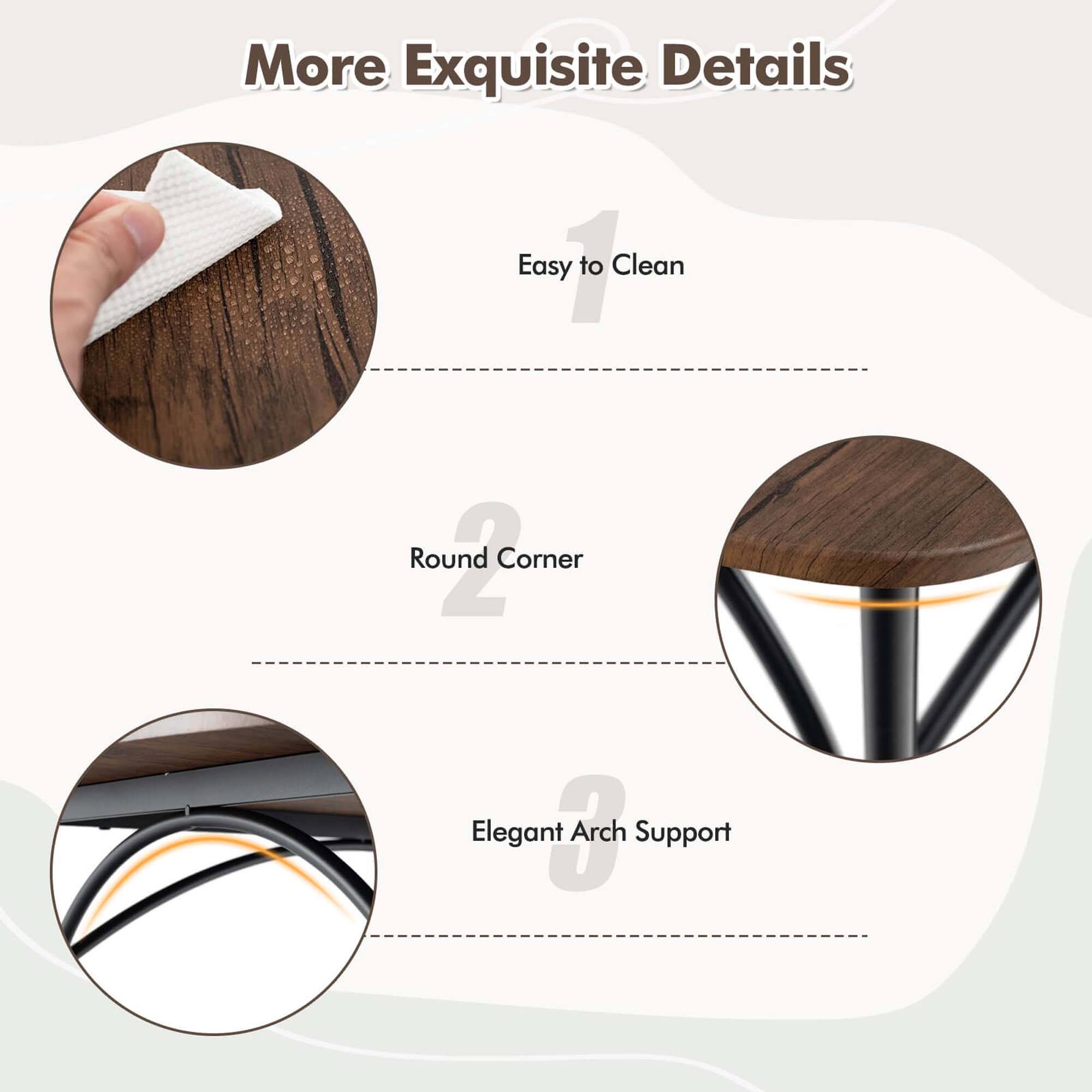 More Exquisite Details Easy 1 to Clean Round 2 Corner Elegant 1 Arch Support