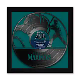 Sporticulture - Seattle Mariners Framed 13" x 13" Vinyl Record Art Print - Multicolor
