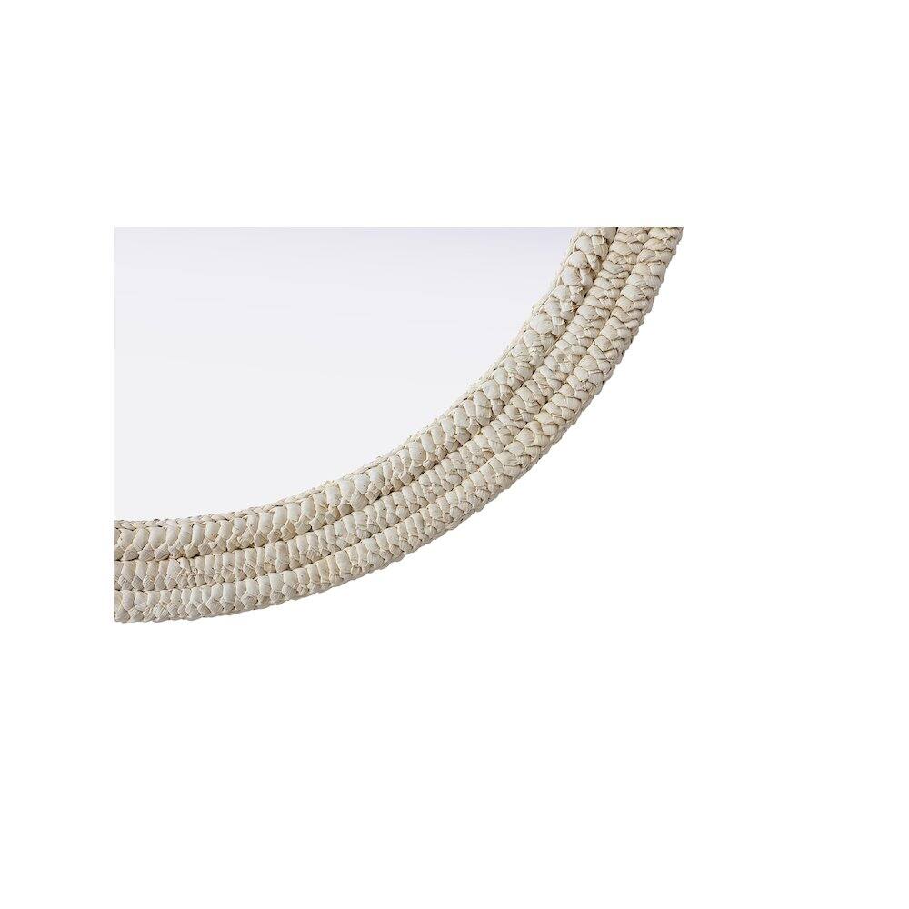Back. Elegant Decor - Round Cornhusk Mirror 42x42 in Linen White - Linen White.