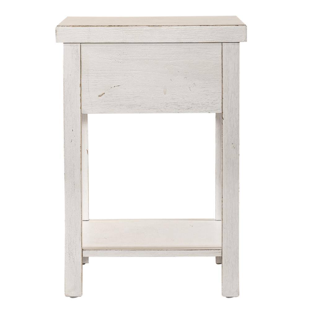 Alt View 1. Liberty Furniture Industries - Drawer Chair Side Table Flea Market White w/ Heavy Distressing - White.