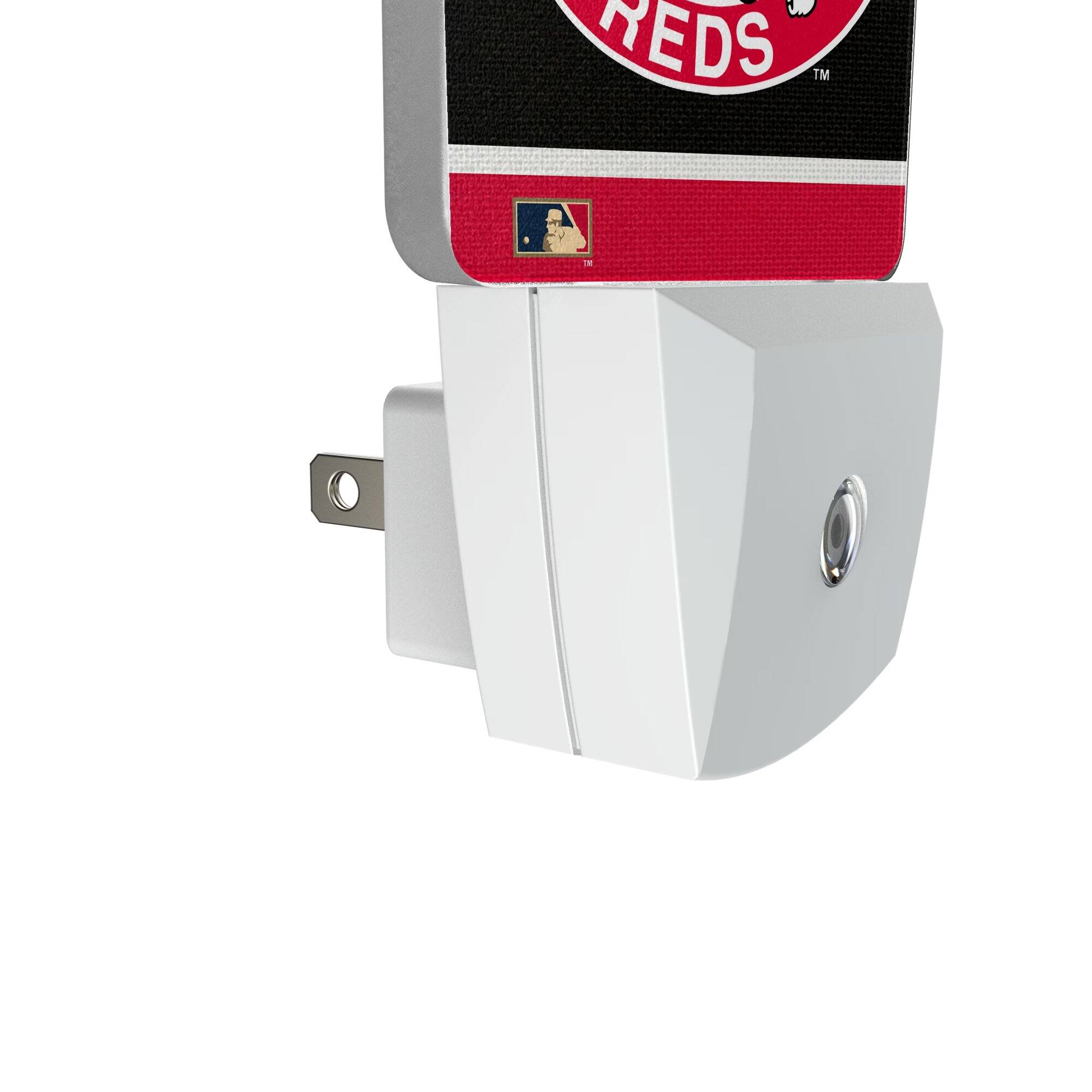 Alt View 2. Keyscaper - Cincinnati Reds Alternate Logo Stripe Design Nightlight 2-Pack - Multicolor.
