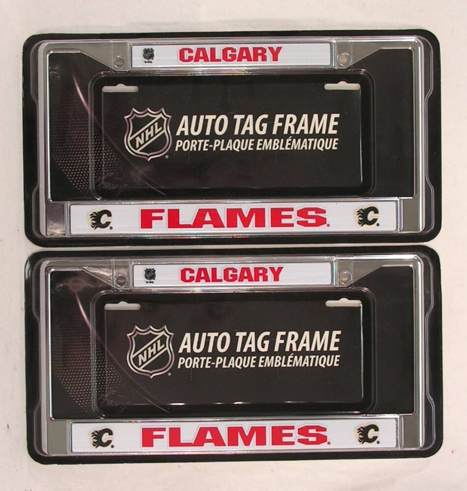 Calgary Flames Chrome Metal License Plate Frame - Set of 2 Frames