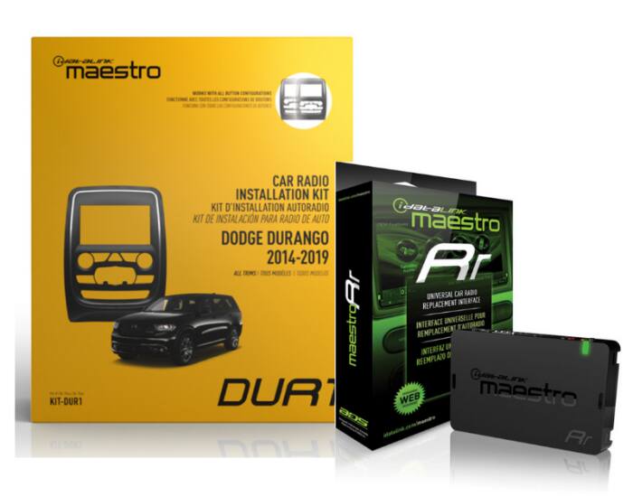 @uae-oLIK maestro N CONTINUATIONS KIT-DUR1 CAR RADIO INSTALLATION KIT KIT D'INSTALLATION AUTORADIO KIT DE INSTALACIÓN PARA RADIO DE AUTO DODGE DURANGO 2014-2019 ALL TRIMS TOUS MODELES 1PPessm DUR i datalink maestro Rr UNIVERSAL CAR RADIO REPLACEMENT INTERFACE UNIVERSELLE POUR INTERFACE TAITBRADE REMPLACEMENT INTERFAZ OF D REEMPLAIO uaLaLInK WEB maestro Ar J