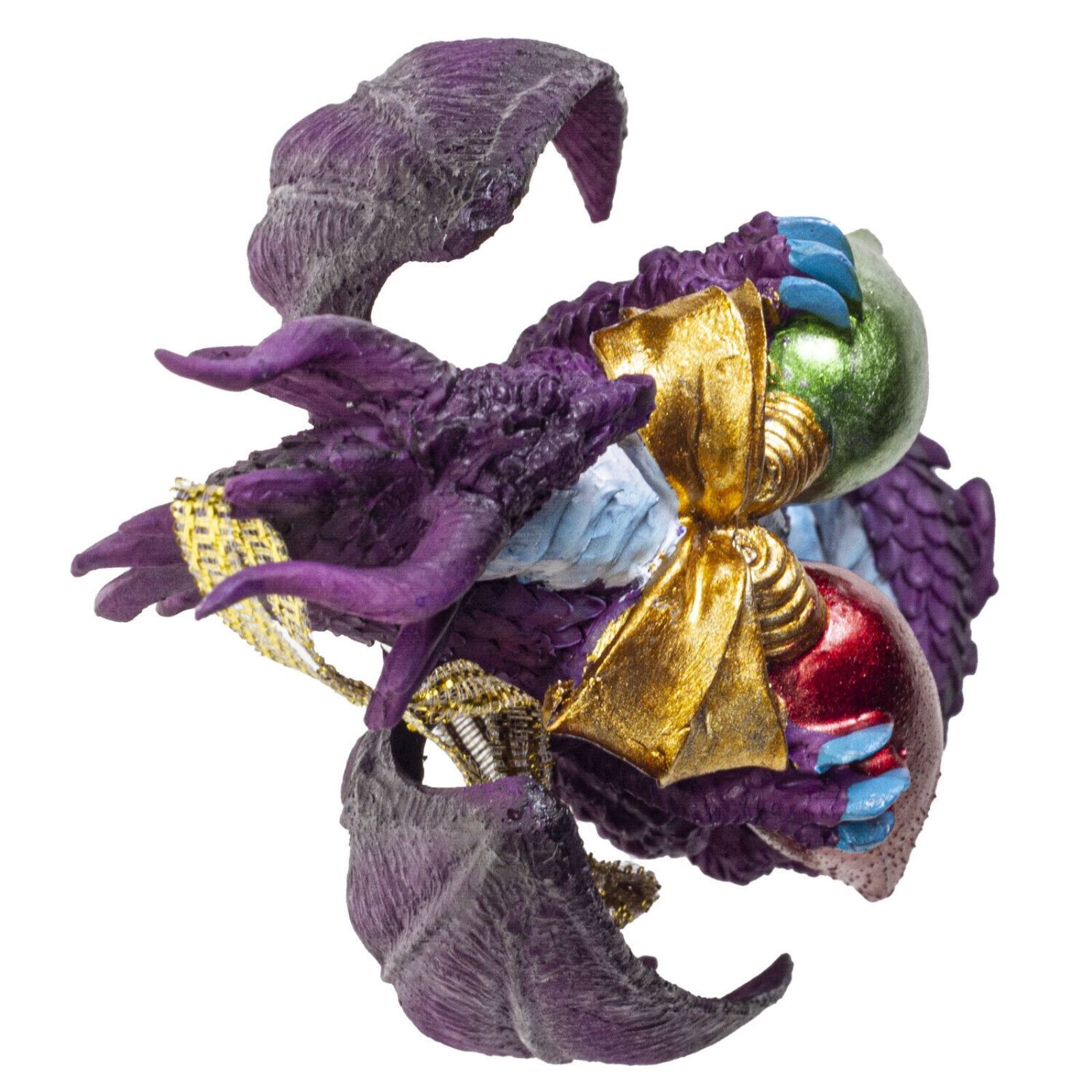 Left. Pacific Trading - Purple Dragon with Christmas Lights Hanging Ornament 5 inch - Purple.