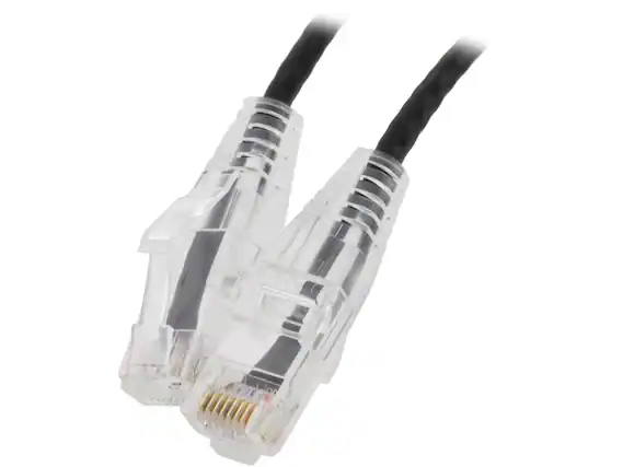 Front. Nippon Labs - Nippon Labs 28 AWG Snagless Cat6 Ethernet Cable - 15ft, Black.