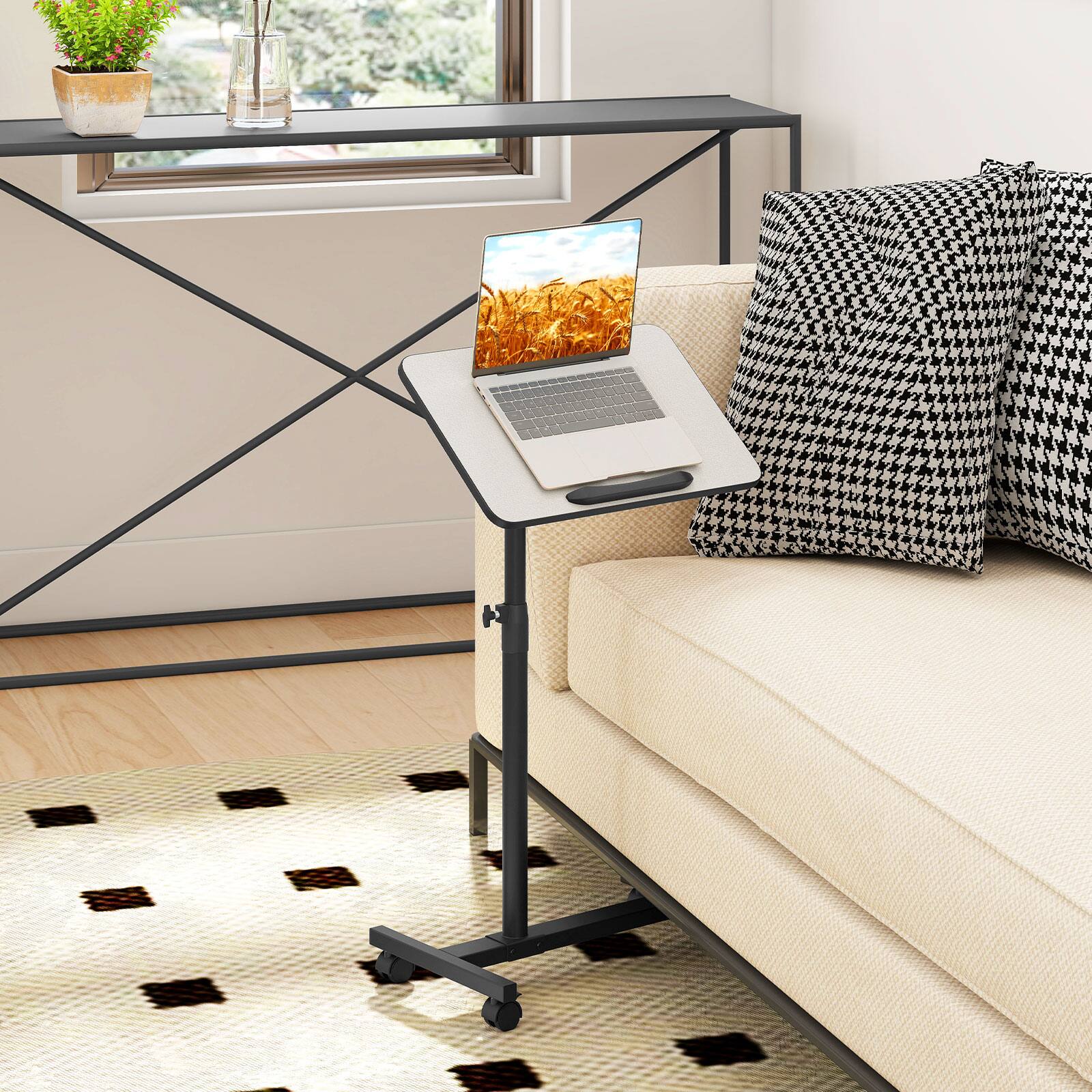 Alt View 4. Gymax - Gymax C-Shaped End Table Height Adjustable Side Table w/ Tilting Top - Gray.