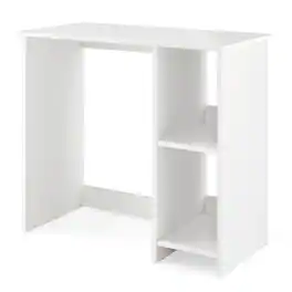 SlickBlue - Modern Work Desk with 2 Compartments – Home Office Table for Study & Work - White
