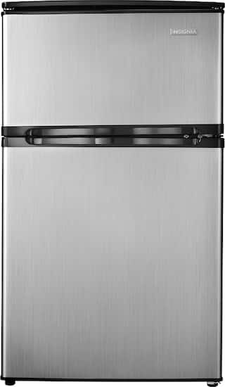 Insignia™ - 3.0 Cu. Ft. mini fridge - Fingerprint Free Stainless Look - Front Zoom