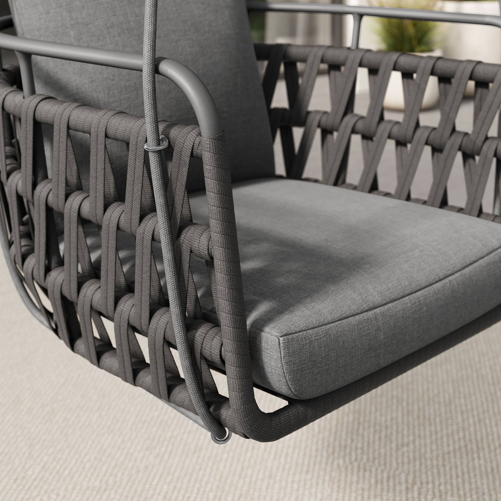 Alt View 2. Modway - Kaliah Outdoor Patio Aluminum Swing Chair by Modway - Charcoal Charcoal.
