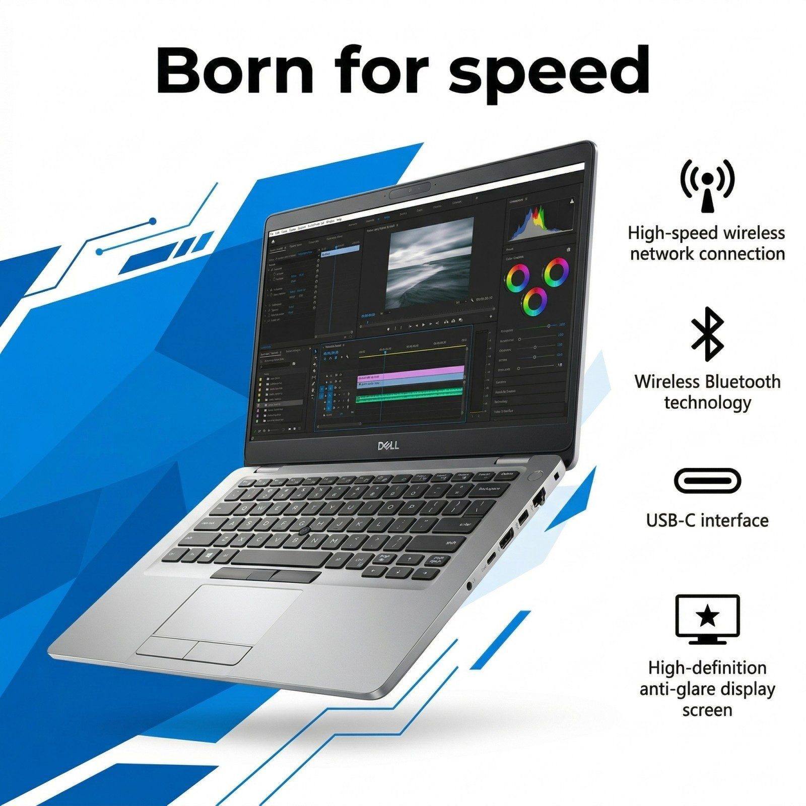Born for speed

- High-speed wireless network connection
- Wireless Bluetooth technology
- USB-C interface
- High-definition anti-glare display screen