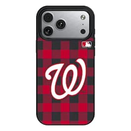 Keyscaper - MLB - Washington Nationals Plaid Magnetic Bump iPhone Case - 15 Plus - Black