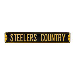 Authentic Street Signs - Pittsburgh Steelers Country 6" x 36" Steel Street Sign - Black