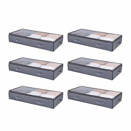 VEVOR - Under Bed Storage with Clear Lids, 39.2 x 19.7 x 7.1 Inch, 90L Large Underbed Clothes Storage Containers - Dark Gray