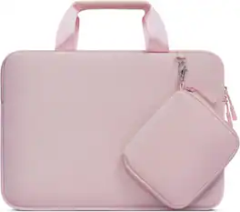 mosiso - Neoprene Laptop Sleeve 13-13.3 inch, Computer Carrying Case with Handle & Pouch for MacBook Air Pro 13 14 HP Dell ASUS - Pink