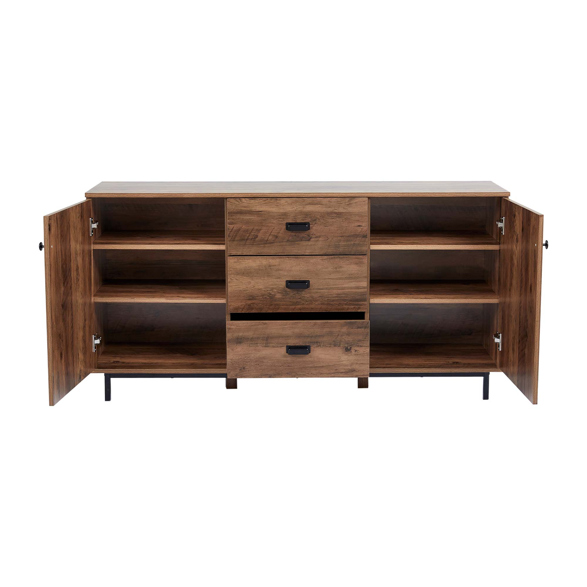 Alt View 5. Teamson Home - Brooklyn Sideboard with Storage Plus Metal Legs and Handles - Tan.