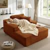 Front. Meqiodas - 67.5”Oversized Indoor Chaise Lounge, Sofa Bed, Living Room Sofa, Corduroy Upholstered Boneless Cloud Sofa, No Assembly - Brown.