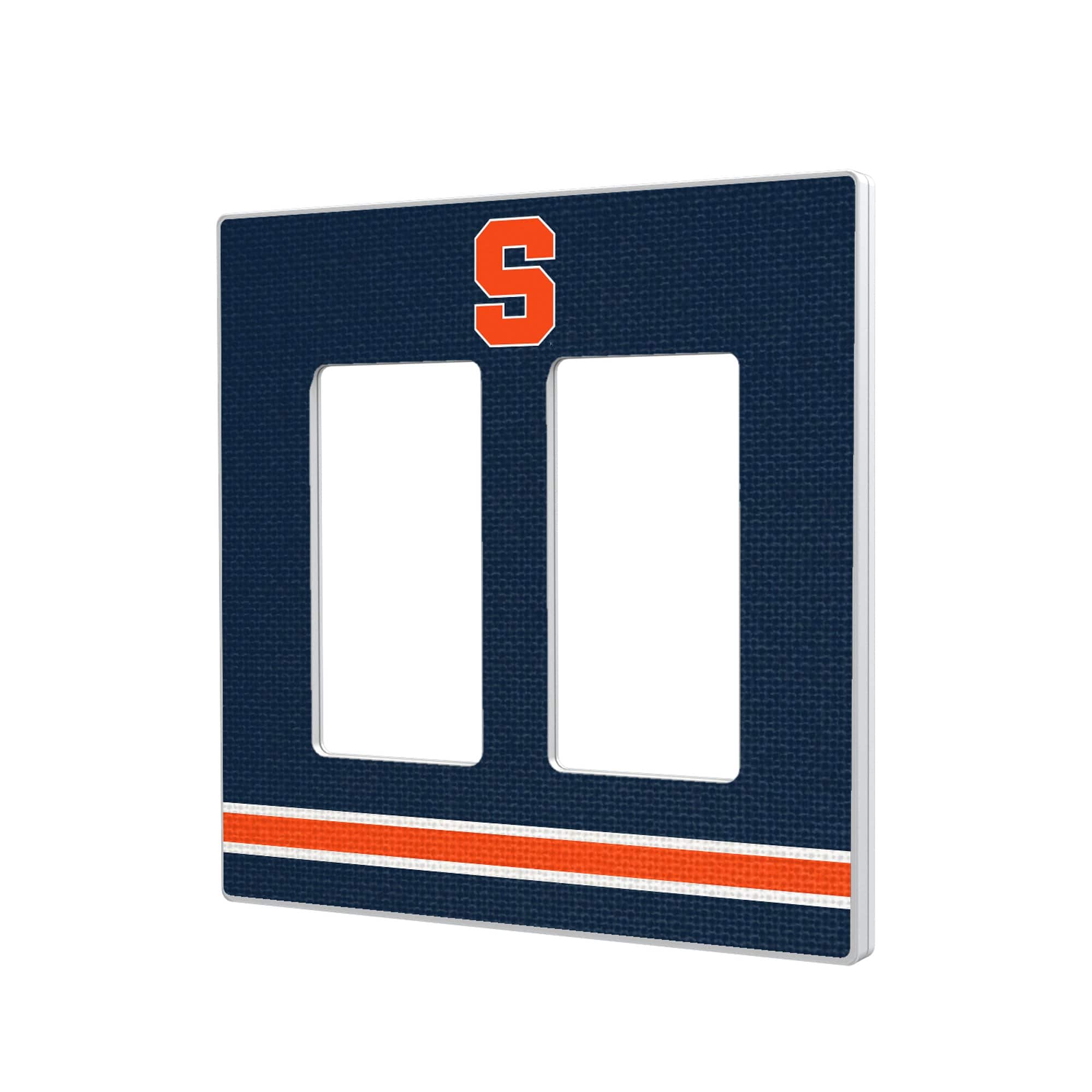 Keyscaper - Syracuse Orange Stripe Design Double Rocker Light Switch Plate - Multicolor