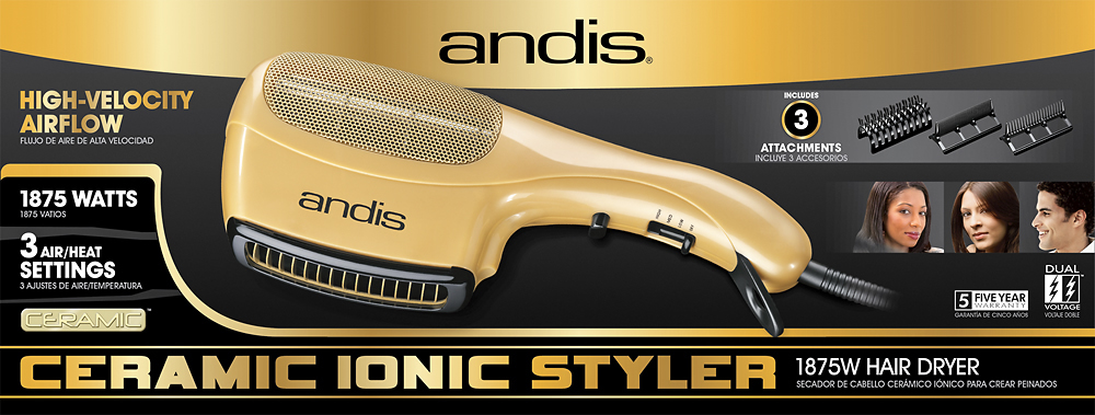 Best Buy: Andis HS-2 Hair Dryer Golden metallic 82105