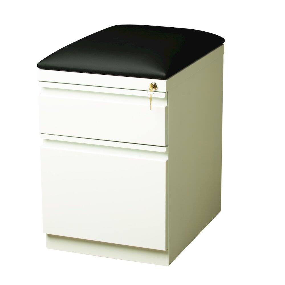 Alt View 3. Hirsh - Hirsh 20 inch Deep Mobile Pedestal File Cabinet 2 Drawer Box-File White/Black - White.