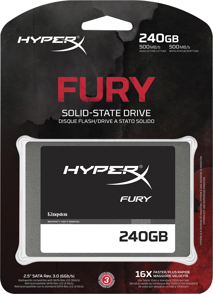 Teasing condenser Pay attention to Best Buy: Kingston HyperX FURY 240GB Internal Serial ATA III Hard Drive  SHFS37A/240G
