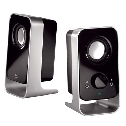Front Standard. Logitech - 1.50 W Speaker System - Blue.