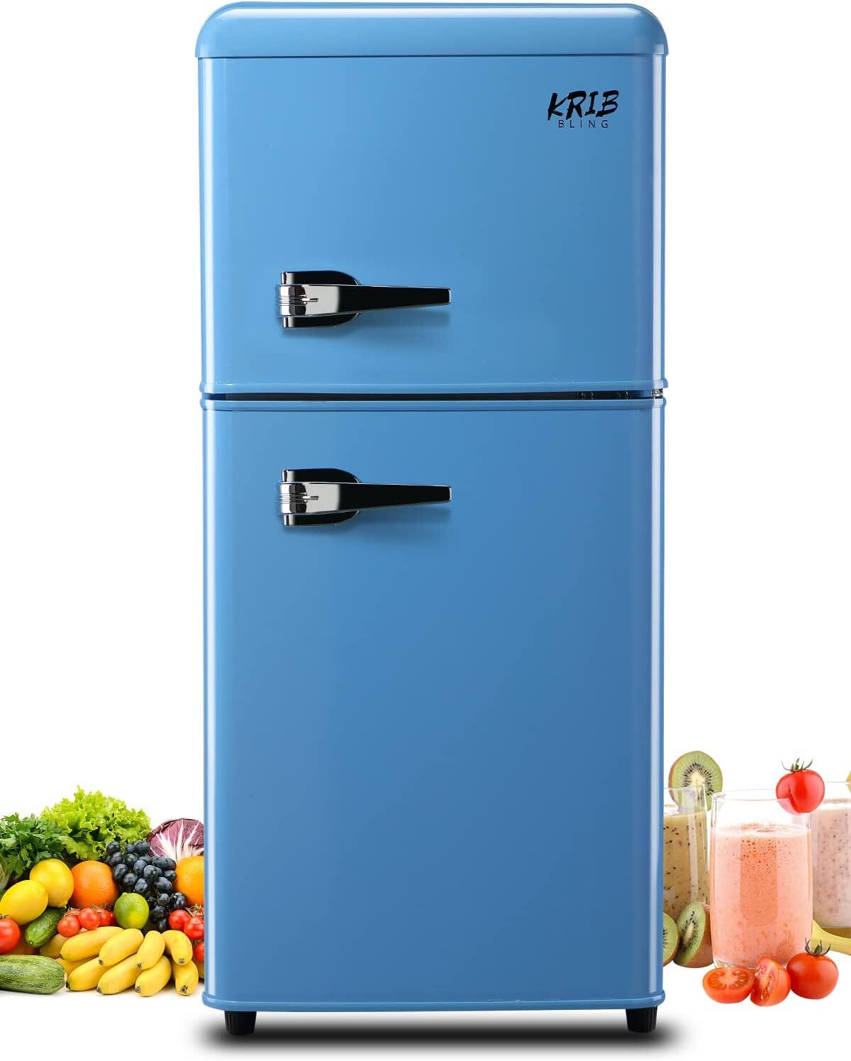 Akoasm Retro 3.5 Cu.Ft Top Freezer Refrigerator with 7 Temp