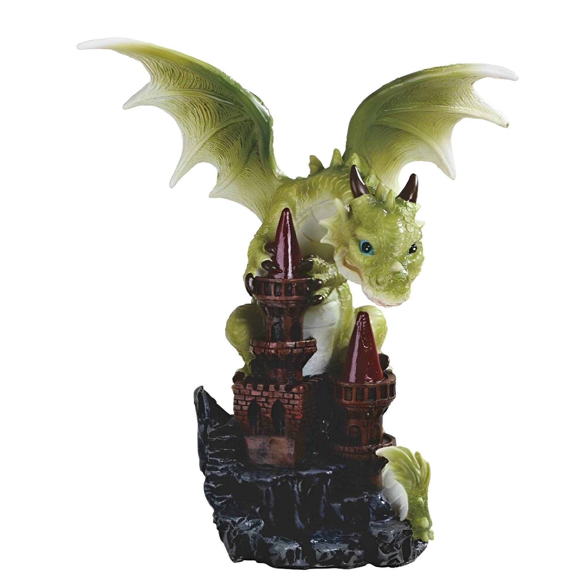 Front. FC Design - FC Design 6.75"H Cute Dragon Baby on Castle Figurine Statue Office Desk Tabletop Medieval Gaming Home Decor Gift - Multi-Color.