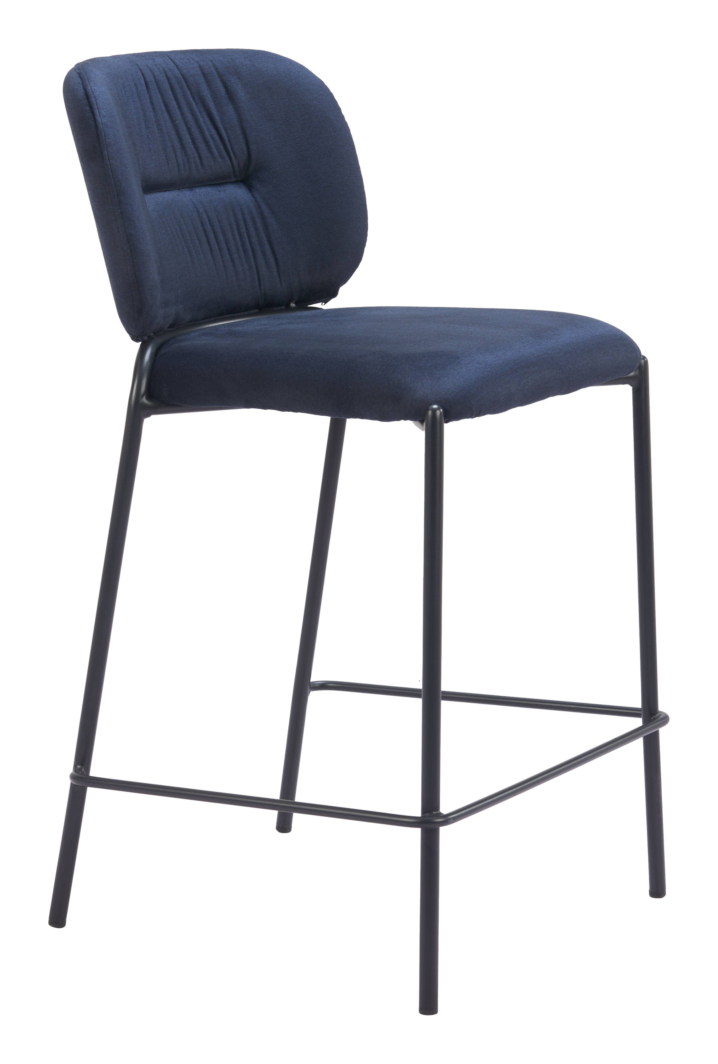 Front. Hivvago - Plat Counter Stool (Set of 2) Blue - Blue.