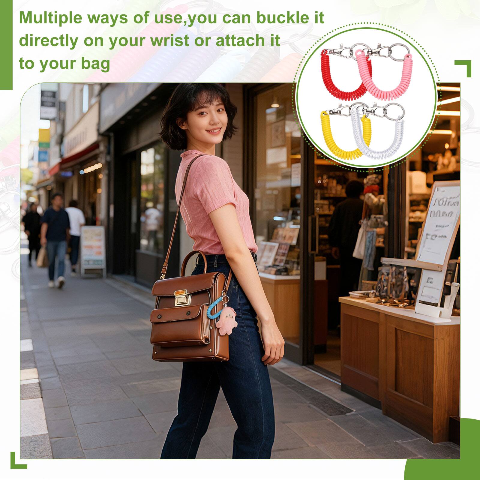 Multiple ways of use, you can buckle it directly on your wrist or attach it to your bag