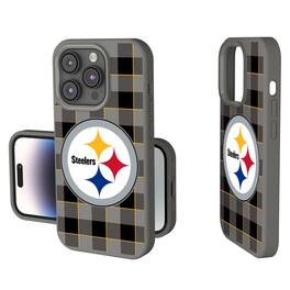 Keyscaper - NFL - Pittsburgh Steelers Plaid Soft Touch iPhone Case - 14 - Gray