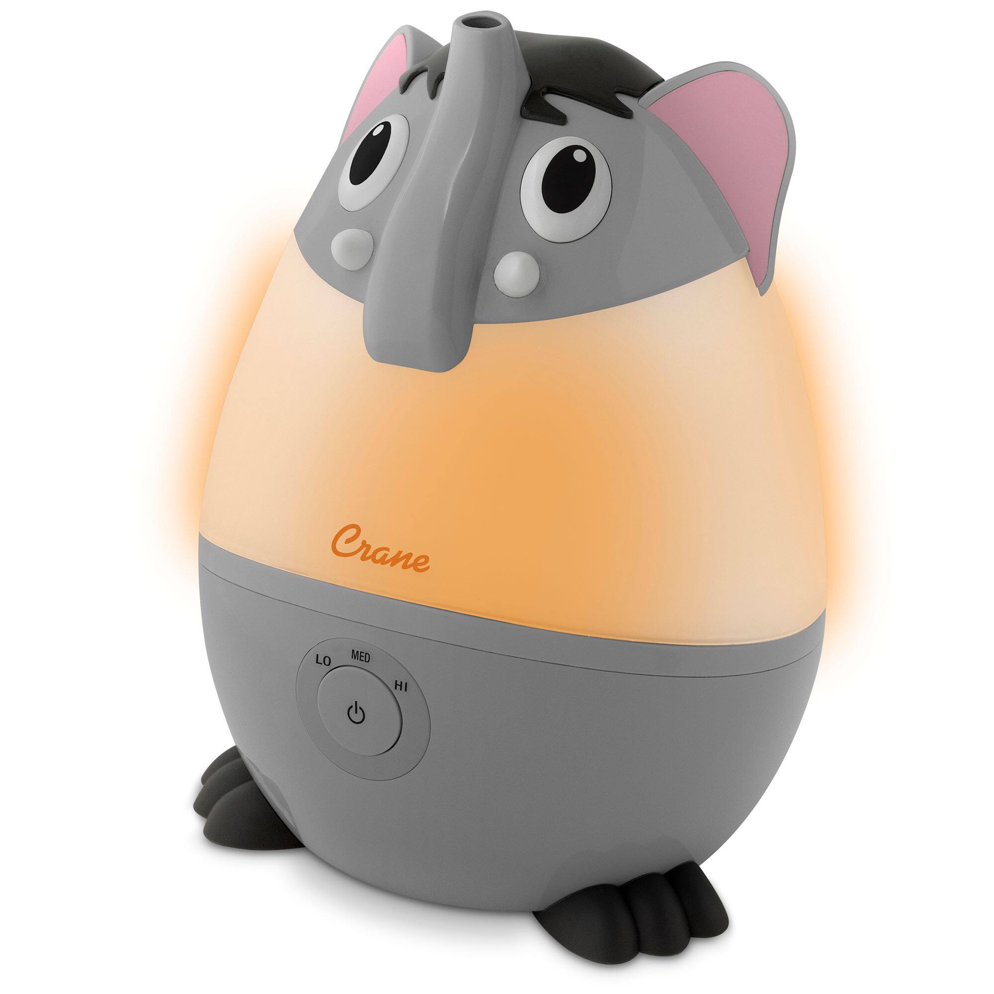 Back. CRANE - Mini Elephant 0.5 Gallon Cool Mist Humidifier - Gray.