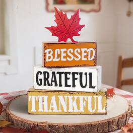 PARKER SLATER - Thanksgiving Fall Decorations For Home 4 Wooden Table Decor With Letter Handmade Crafts Indoor Office Farmhouse Bedroom - Default