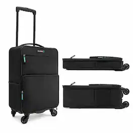 Scapade - AirSlim 4-Wheel Super-Lightweight Collapsible Carry-on Suitcase - Black