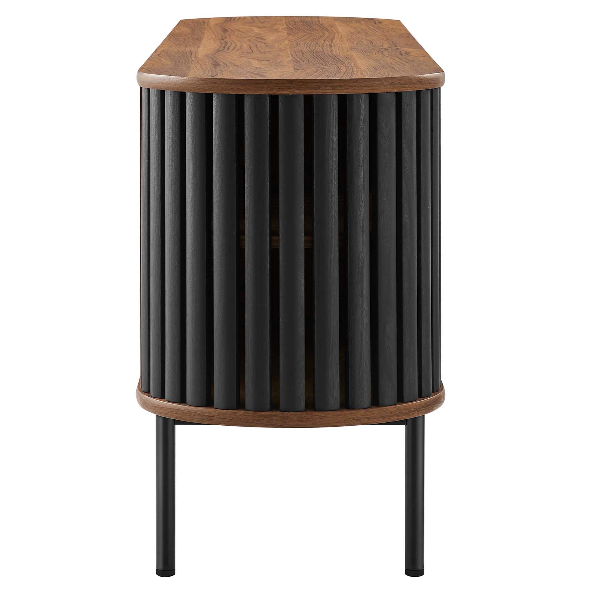 Back. Modway - Fortitude 71" TV Stand by Modway - Walnut Black.