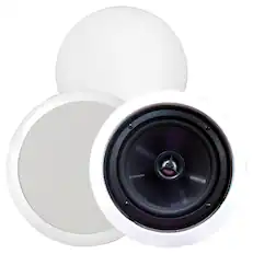 Front. BIC America - 6.5" 2-Way In-Wall Speakers (Pair) - White.