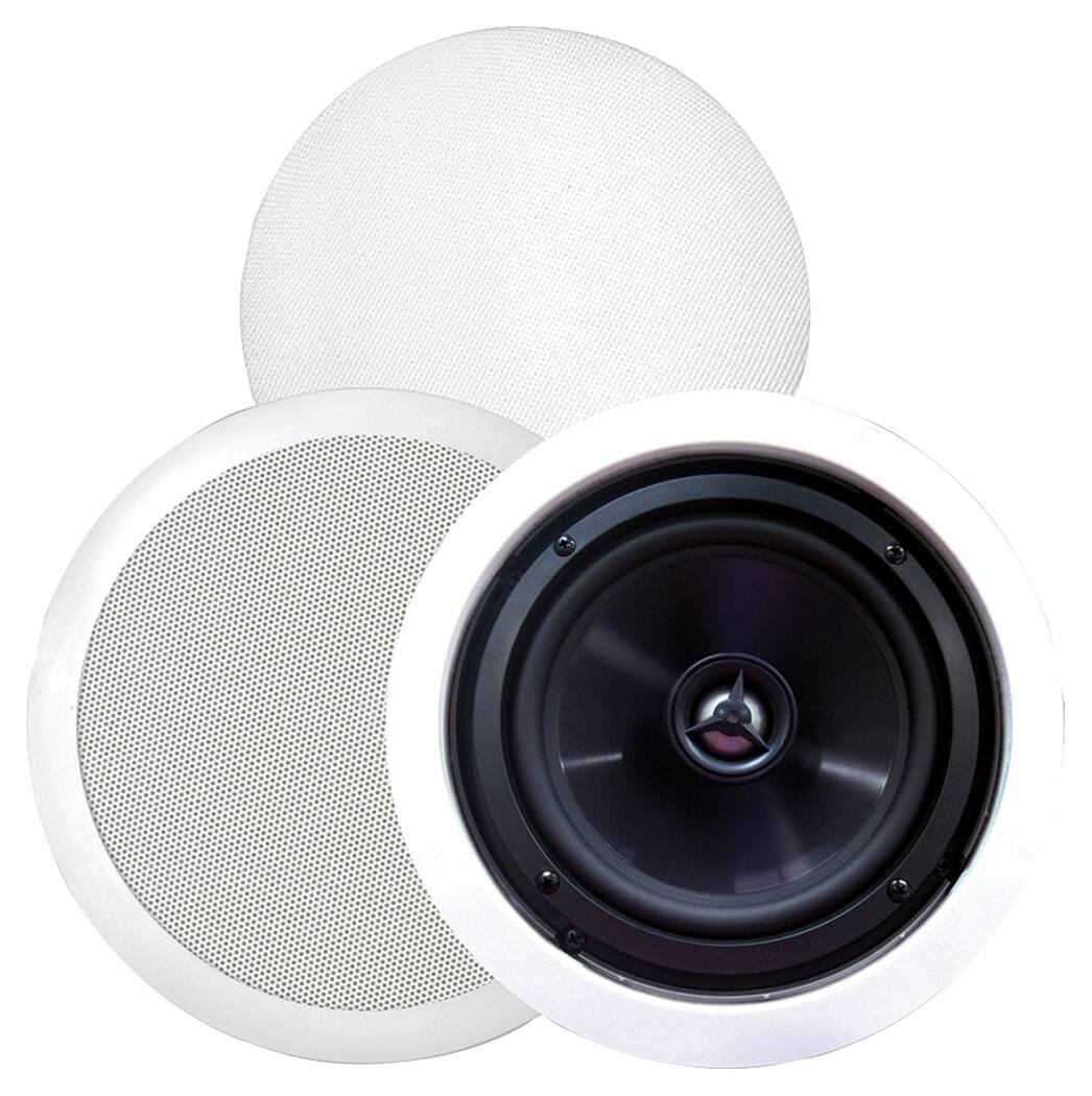 Front. BIC America - 6.5" 2-Way In-Wall Speakers (Pair) - White.