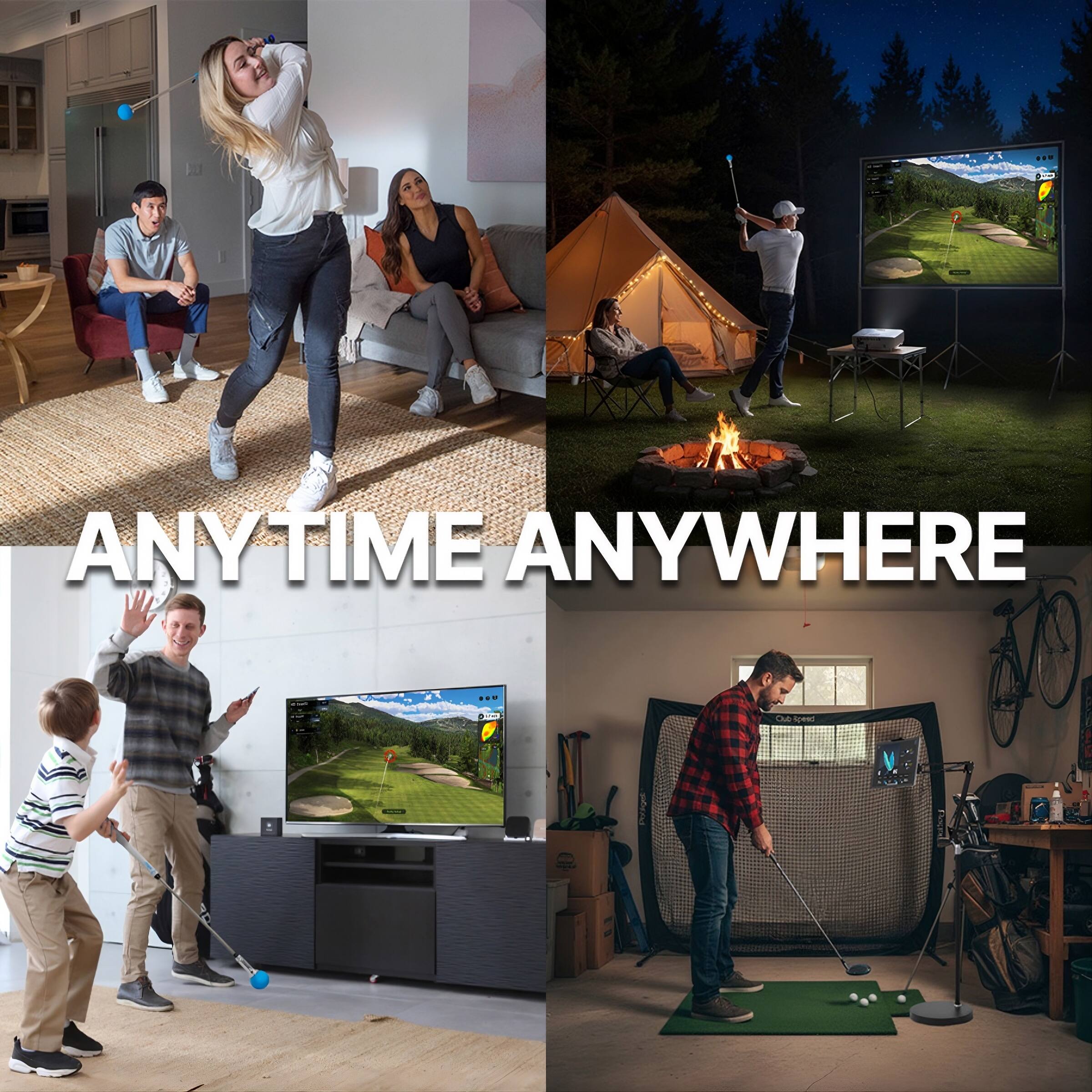 Phigolf 2 Flex Home Golf Game Simulator with Retractable Swing