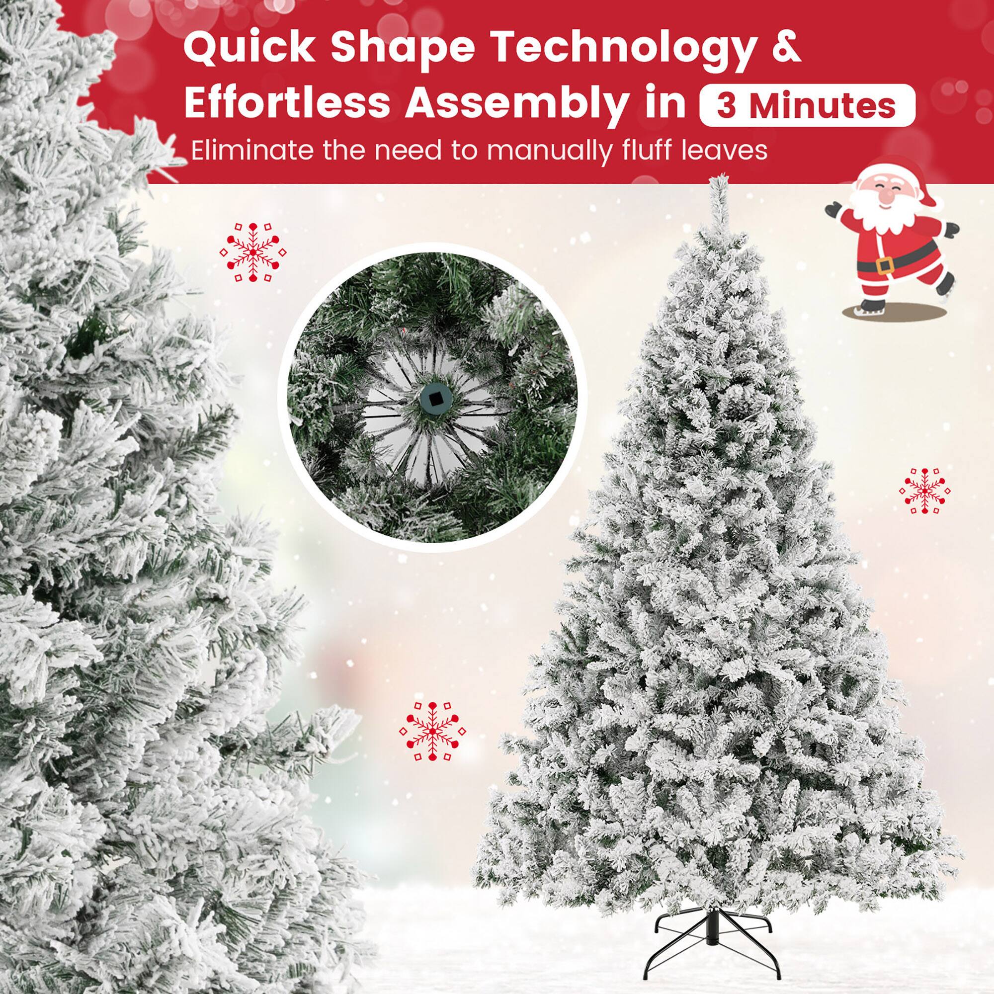 Quick Shape Technology & Effortless Assembly in 3 Minutes  
Eliminate the need to manually fluff leaves
