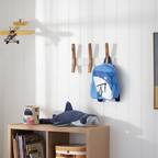 Front. TRINITY - DRAKESTONE Mid-Century Coat Rack w/ 3 Wooden Hooks White - White.