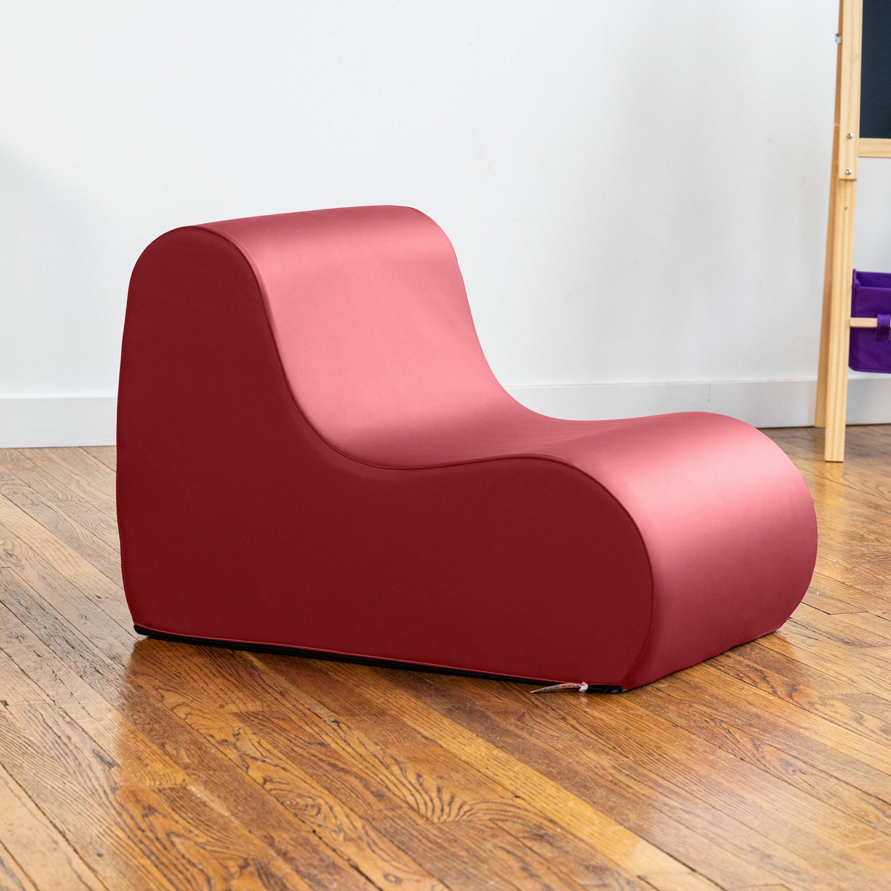Back. Jaxx - Jaxx Midtown Small Classroom Soft Foam Chair - Premium Vinyl Cover, Claret Dark Red - Claret Dark Red.