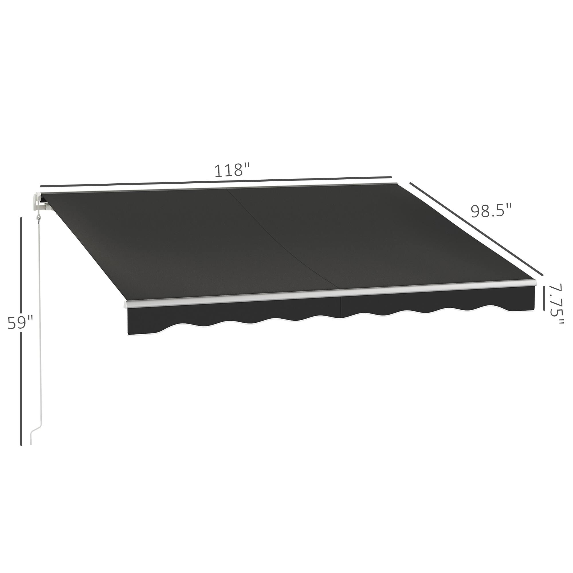 118" 98.5" 59" 7.75"