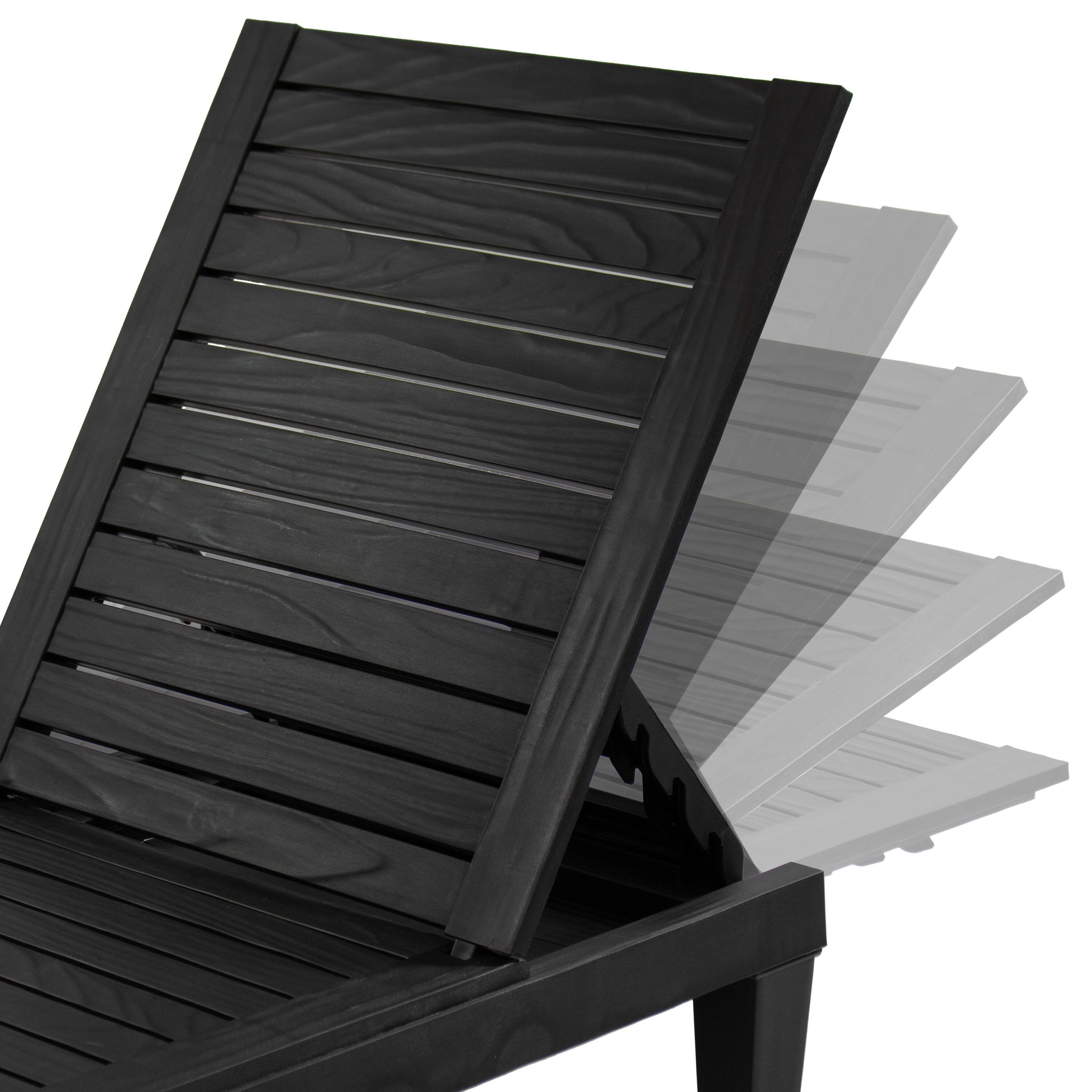 Alt View 7. Sunnydaze - 5-Position Adjustable Sun Lounger - Black.