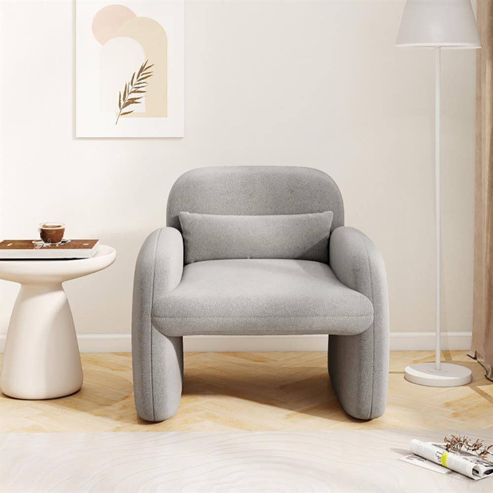 Angle. Kadyn - Leisure Sofa Reading Chair, Accent Chair,Modern Accent Chair with Waist Pillow and Armrests for Living Room Bedroom-Gray - Gray.