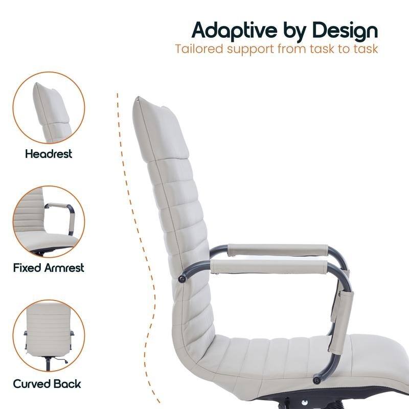 Adaptive by Design  
Tailored support from task to task  

Headrest  
Fixed Armrest  
Curved Back