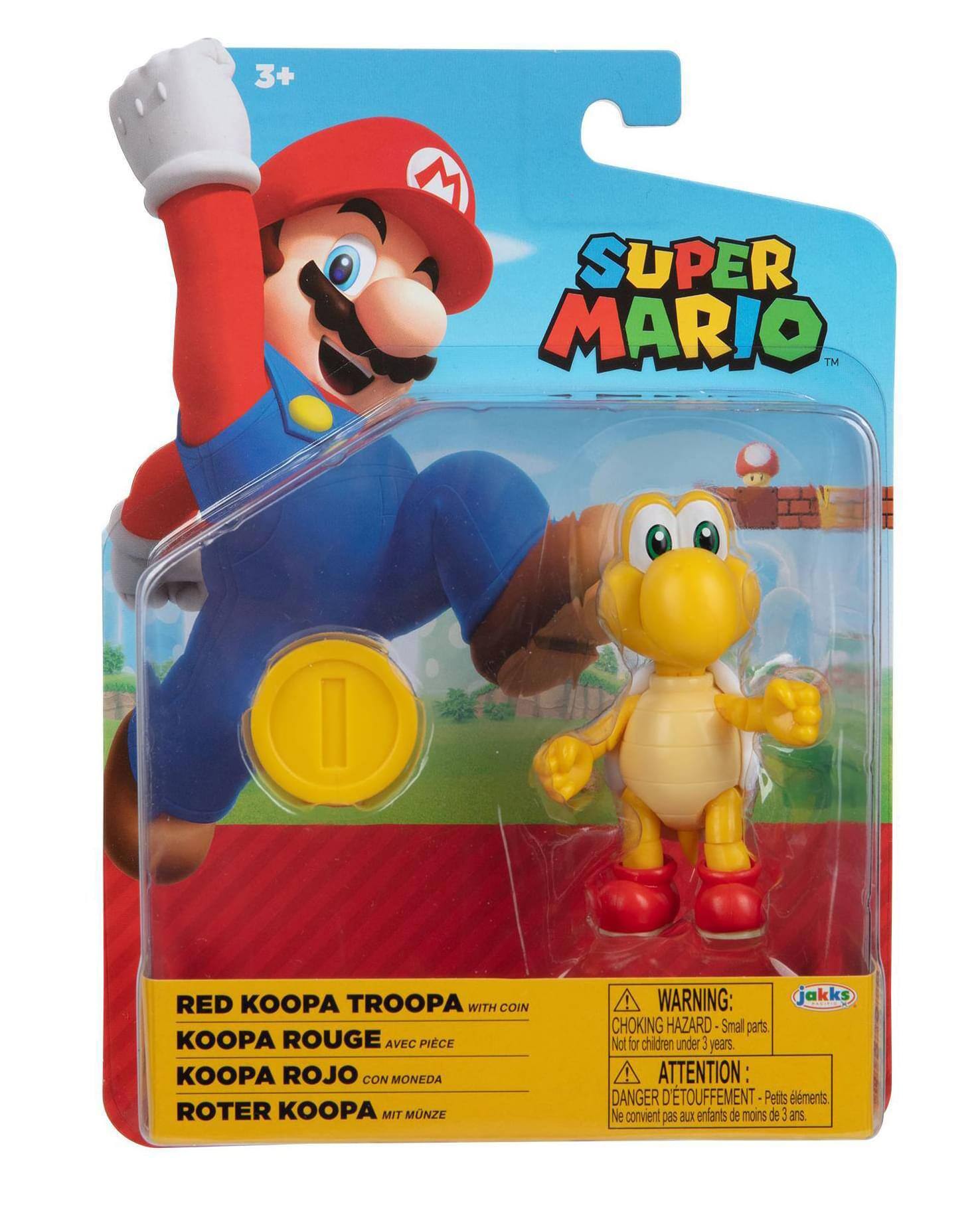 3+  
SUPER MARIO™  

RED KOOPA TROOPA WITH COIN  
KOOPA ROUGE AVEC PÉCE  
KOOPA ROJO CON MONEDA  
ROTTER KOOPA MIT MÜNZE  

WARNING: CHOKING HAZARD - Small parts. Not for children under 3 years.  
ATTENTION: DANGER DE TOUFFEMENT - Petits éléments. Ne convient pas aux enfants de moins de 3 ans.  

jakks